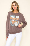 Ribbed Long Sleeve Graphic Top