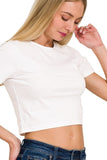 Cotton Short Sleeve Cropped Top