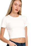Cotton Short Sleeve Cropped Top