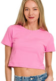 Cotton Short Sleeve Cropped Top