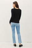 Round Neck Long Sleeve Knit Top