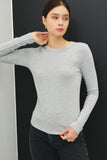 Round Neck Long Sleeve Knit Top