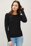 Round Neck Long Sleeve Knit Top