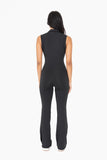 Half Zip Flared Jumpsuit