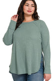 Curvy Long Sleeve Waffle Top