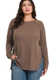 Curvy Long Sleeve Waffle Top