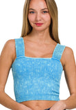 Ribbed Square Neck Top