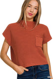 Mock Neck Cropped Sweater