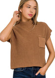 Mock Neck Cropped Sweater