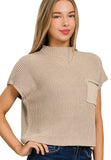 Mock Neck Cropped Sweater