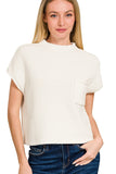 Mock Neck Cropped Sweater
