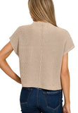 Mock Neck Cropped Sweater