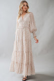 Ivory Ditsy Floral Tiered Maxi Dress