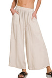 Pleated Linen Wide Leg Pants