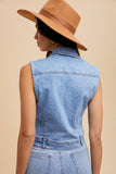 Cropped Denim Vest