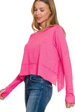 Side Slit Long Sleeve Top