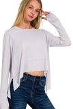 Side Slit Long Sleeve Top