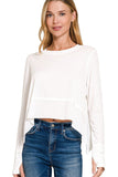 Side Slit Long Sleeve Top