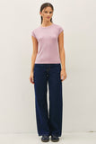 Ribbed Cap Sleeve Top