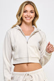 Cropped Zip-up Hoodie