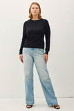 Curvy Crew Neck Knit Sweater