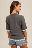 Laced Half Sleeve Sweater