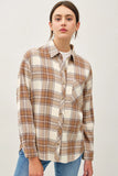 Plaid Long Sleeve Buttoned Top