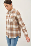 Plaid Long Sleeve Buttoned Top