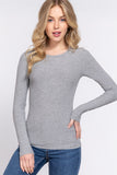 Crew Neck Rib Knit Top