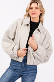 Balloon Sleeve Bomber Jacket