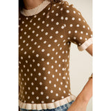 Polka Dot Ruffled Hem Top
