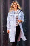 Long Denim Hooded Shacket