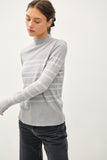 Striped Mock Neck Sweater