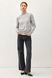 Striped Mock Neck Sweater