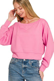 Cropped Boat Neck Pullover