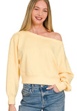 Cropped Boat Neck Pullover