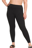Curvy Microfiber Waistband Leggings