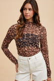 Animal Print Sheer Top