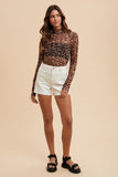 Animal Print Sheer Top