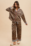 Leopard Satin Pajamas Set