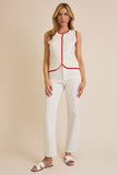 Sleeveless Knit Button Vest