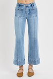 Risen High Rise Cropped Patch Pocket Jeans