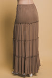 Tiered Drawstring Maxi Skirt