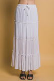 Tiered Drawstring Maxi Skirt