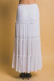 Tiered Drawstring Maxi Skirt