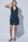 V-Neck Denim Vest