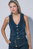 V-Neck Denim Vest
