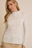 Mock Neck Lace Top