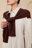Mixed Knit Sweater & Oversized Shirt