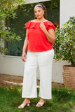 Curvy Ruffle Neckline Top